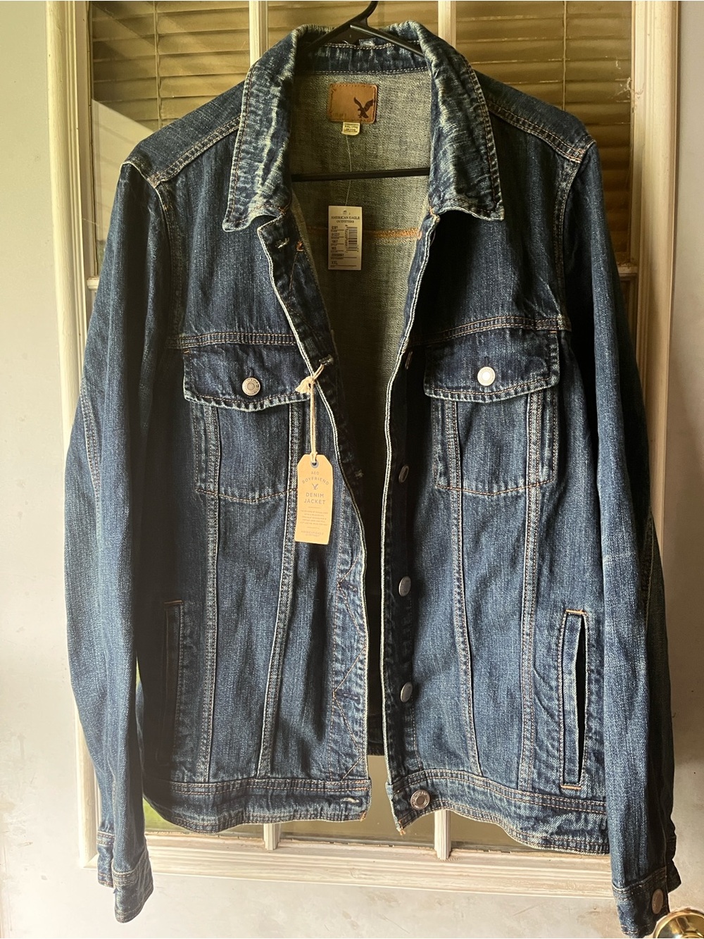 American Eagle Outfitters Blue Denim Jacket with Button Front